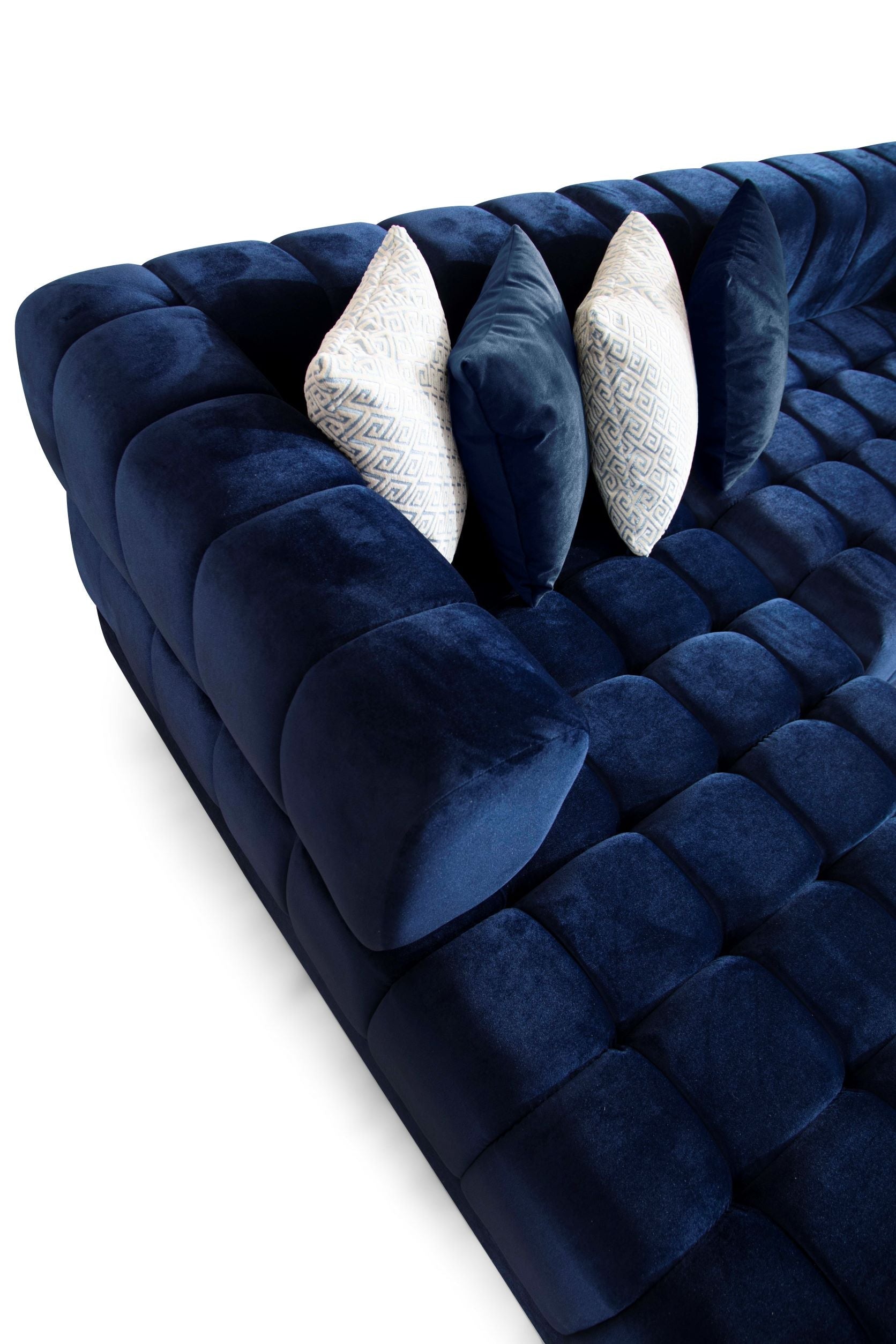 Ariana Blue Velvet Double Chaise Sectional - ARIANABLUE-SEC - Bien Home Furniture & Electronics