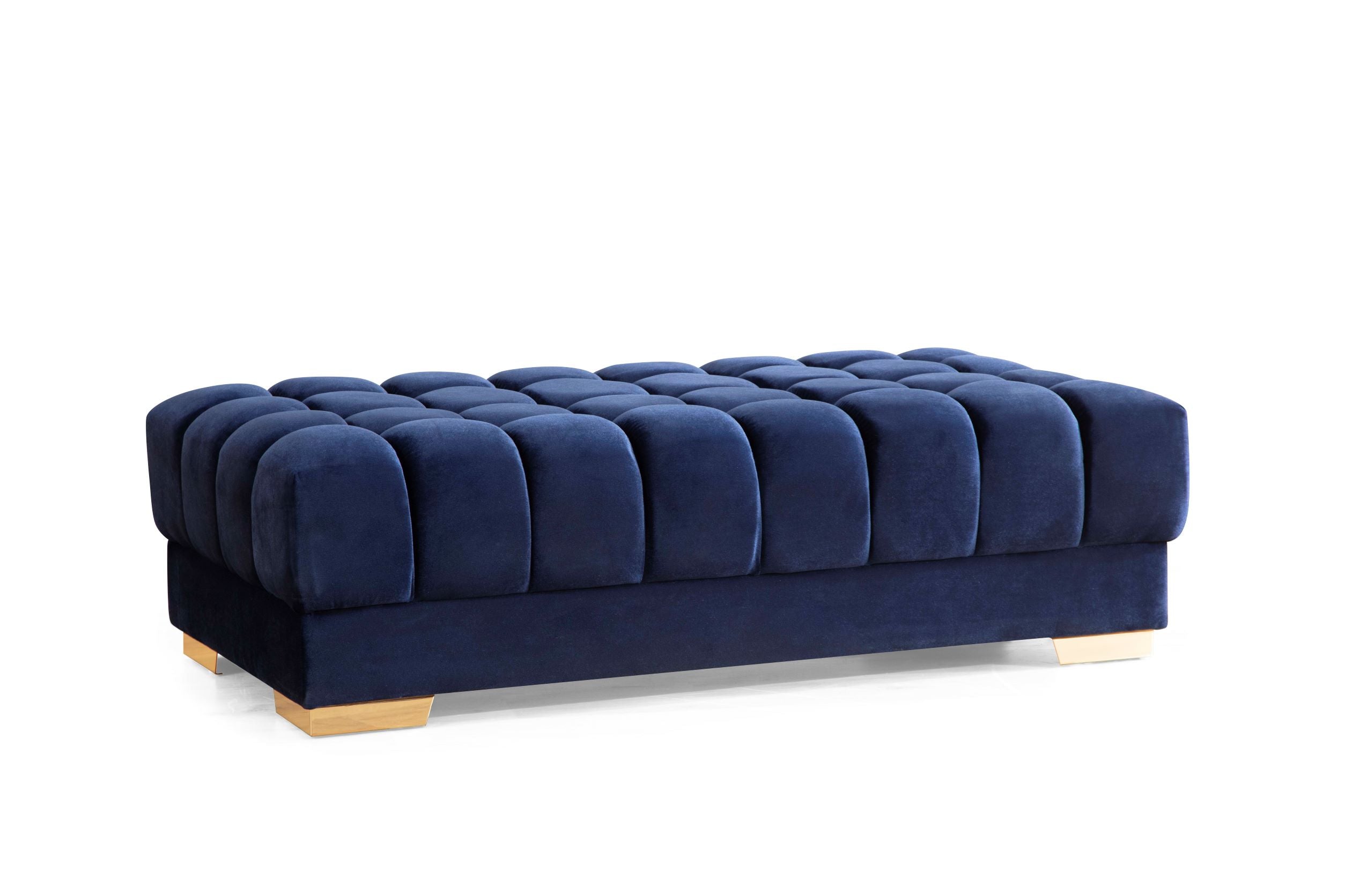 Ariana Blue Velvet Double Chaise Sectional - ARIANABLUE-SEC - Bien Home Furniture & Electronics