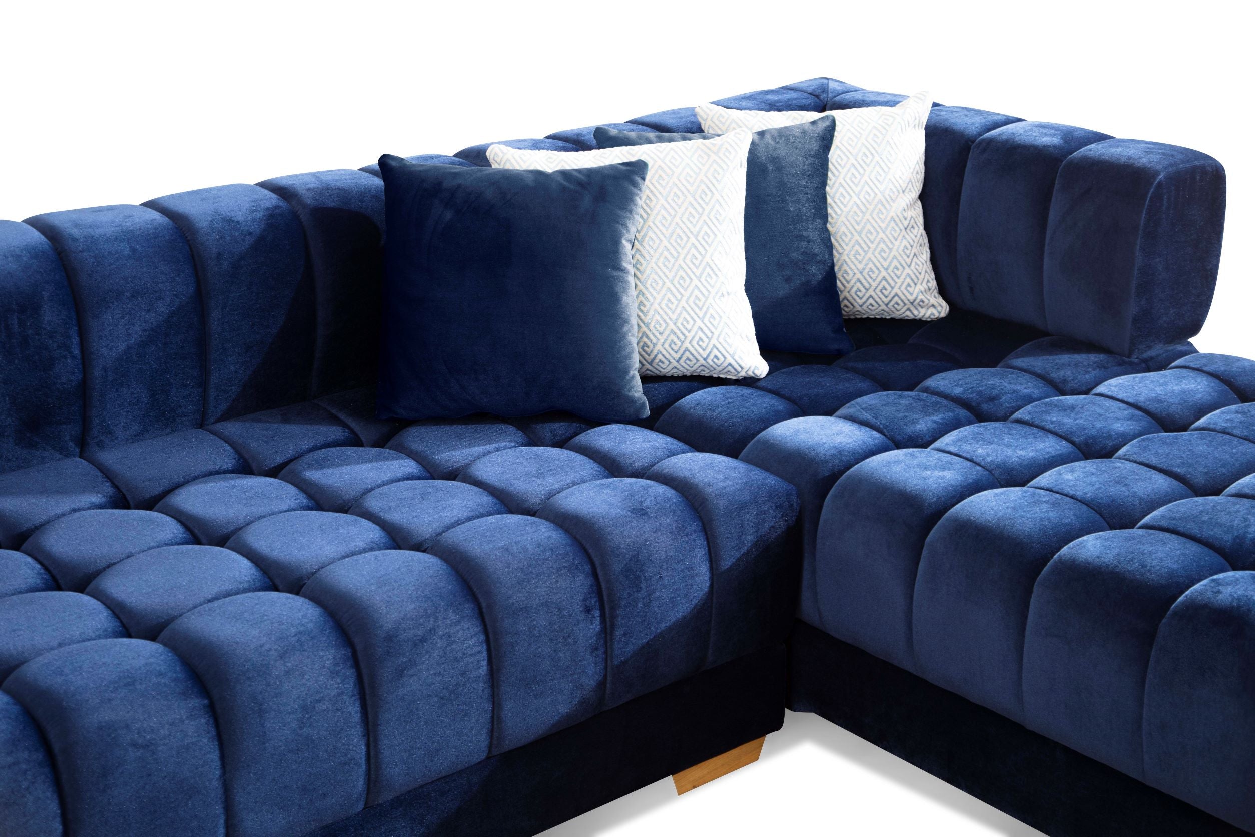 Ariana Blue Velvet Double Chaise Sectional - ARIANABLUE-SEC - Bien Home Furniture & Electronics