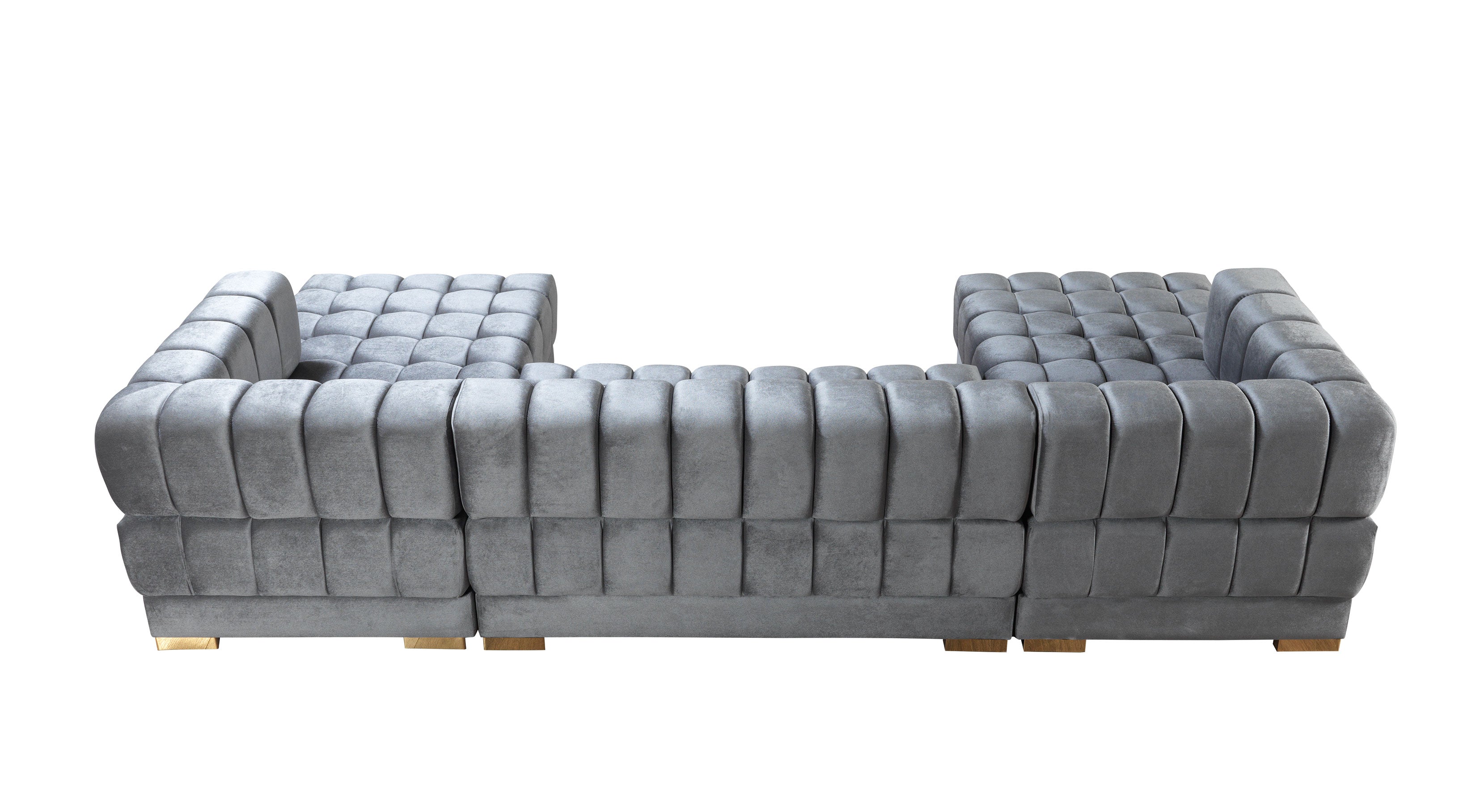 Ariana Gray Velvet Double Chaise Sectional - ARIANAGRAY-SEC - Bien Home Furniture & Electronics