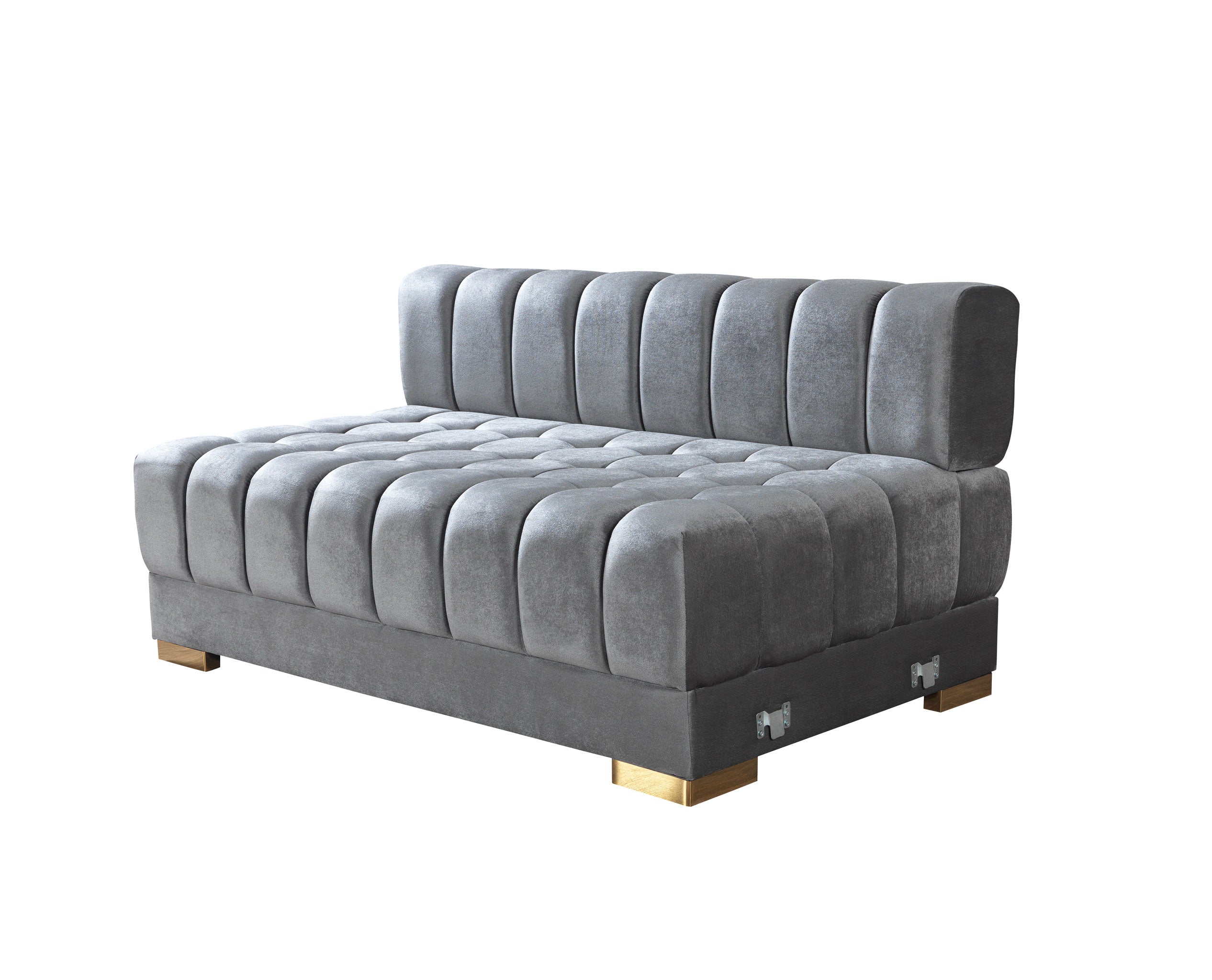 Ariana Gray Velvet Double Chaise Sectional - ARIANAGRAY-SEC - Bien Home Furniture & Electronics