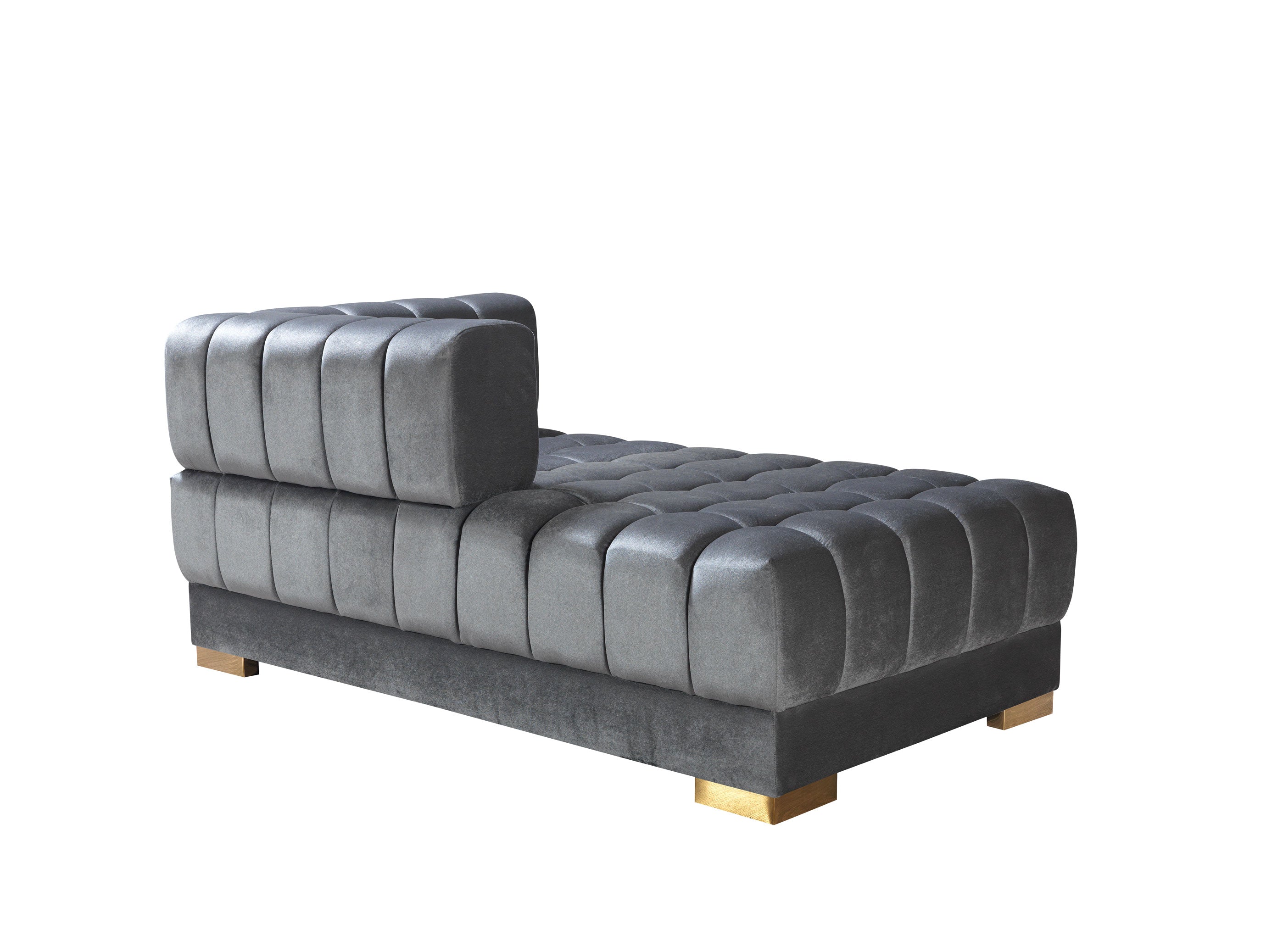 Ariana Gray Velvet Double Chaise Sectional - ARIANAGRAY-SEC - Bien Home Furniture & Electronics