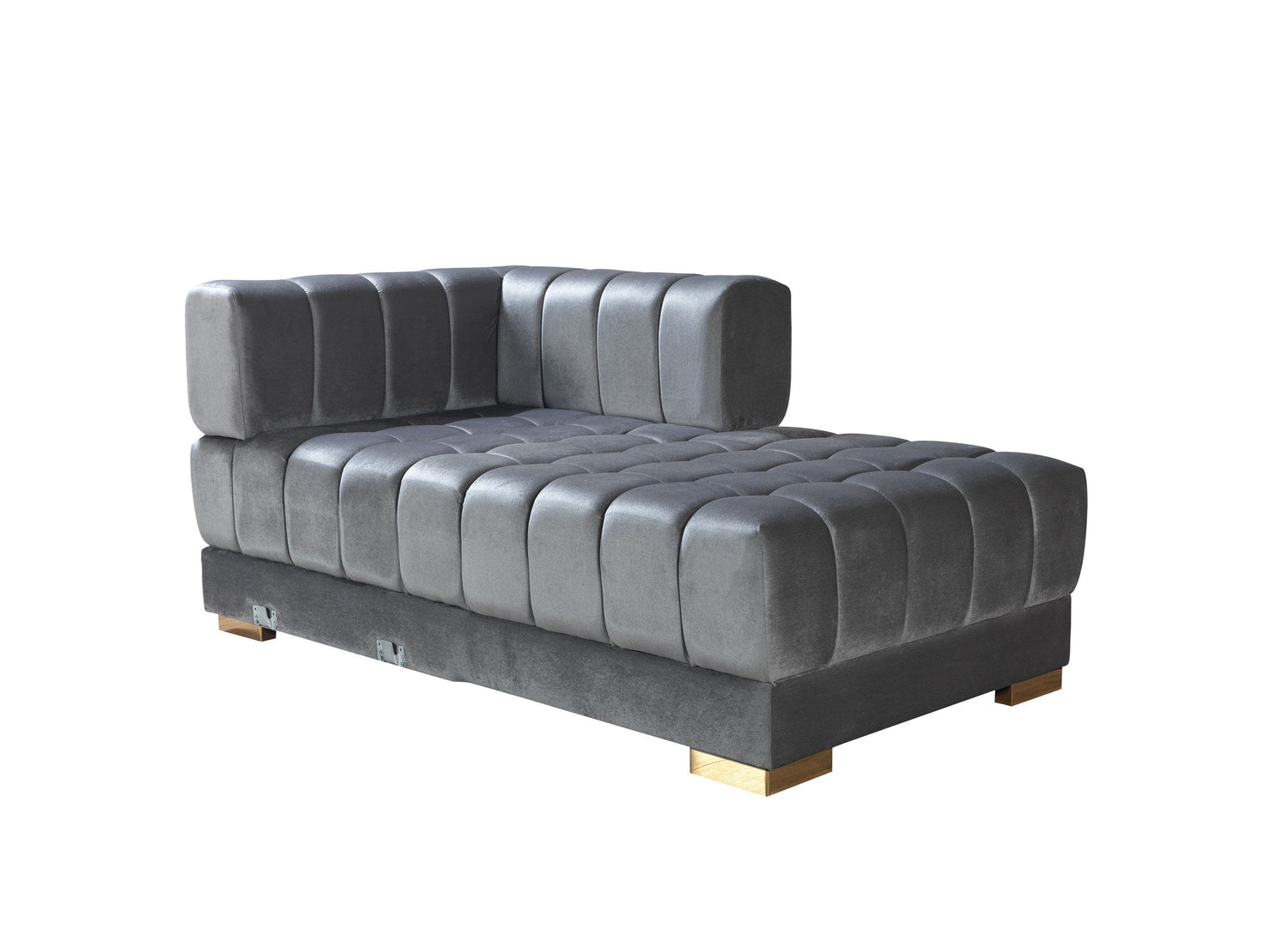 Ariana Gray Velvet Double Chaise Sectional - ARIANAGRAY-SEC - Bien Home Furniture & Electronics