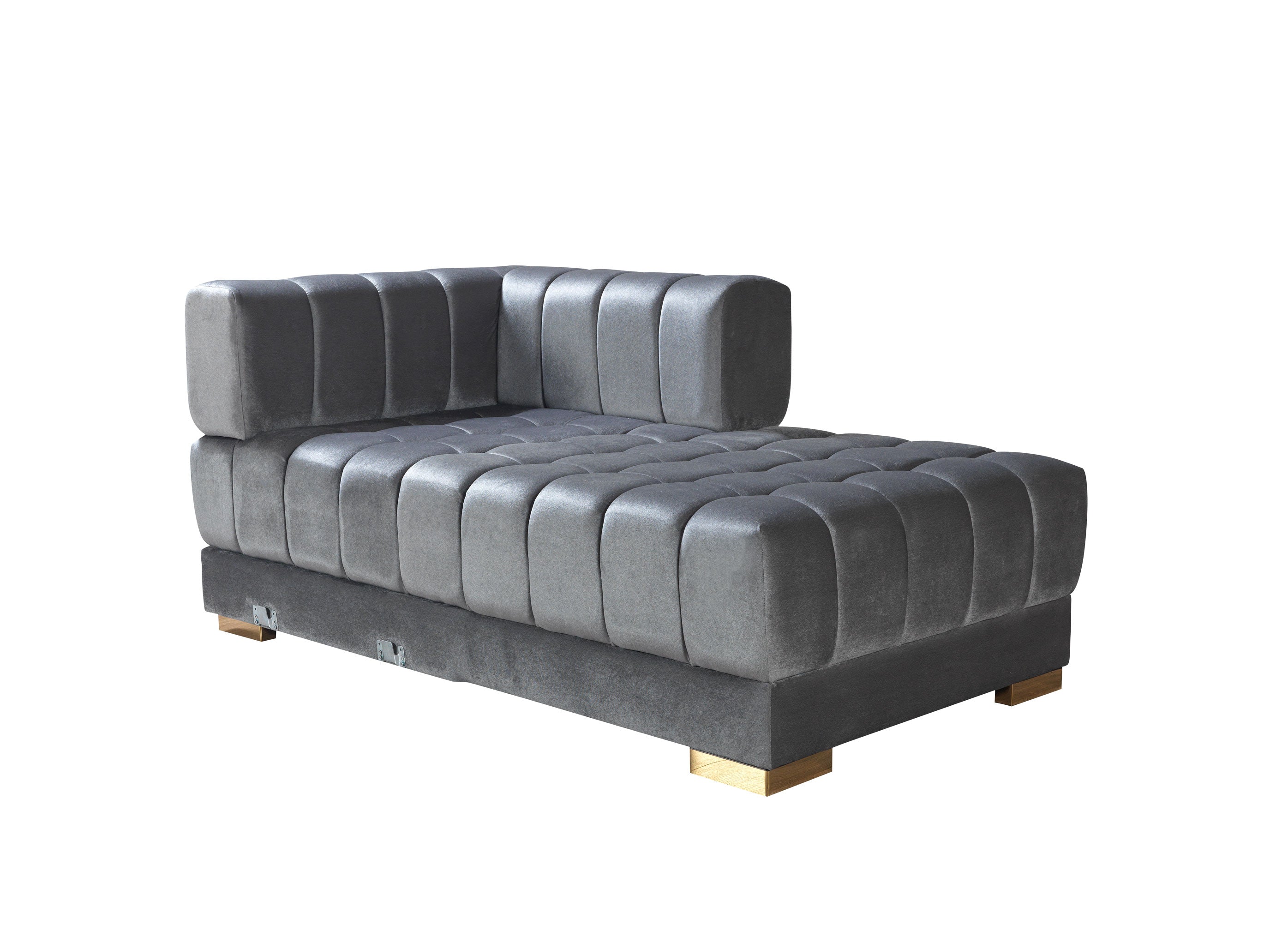 Ariana Gray Velvet Double Chaise Sectional - ARIANAGRAY-SEC - Bien Home Furniture & Electronics