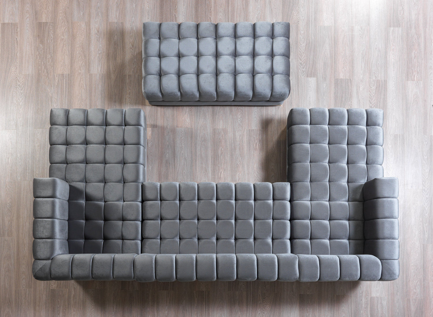 Ariana Gray Velvet Double Chaise Sectional - ARIANAGRAY-SEC - Bien Home Furniture & Electronics