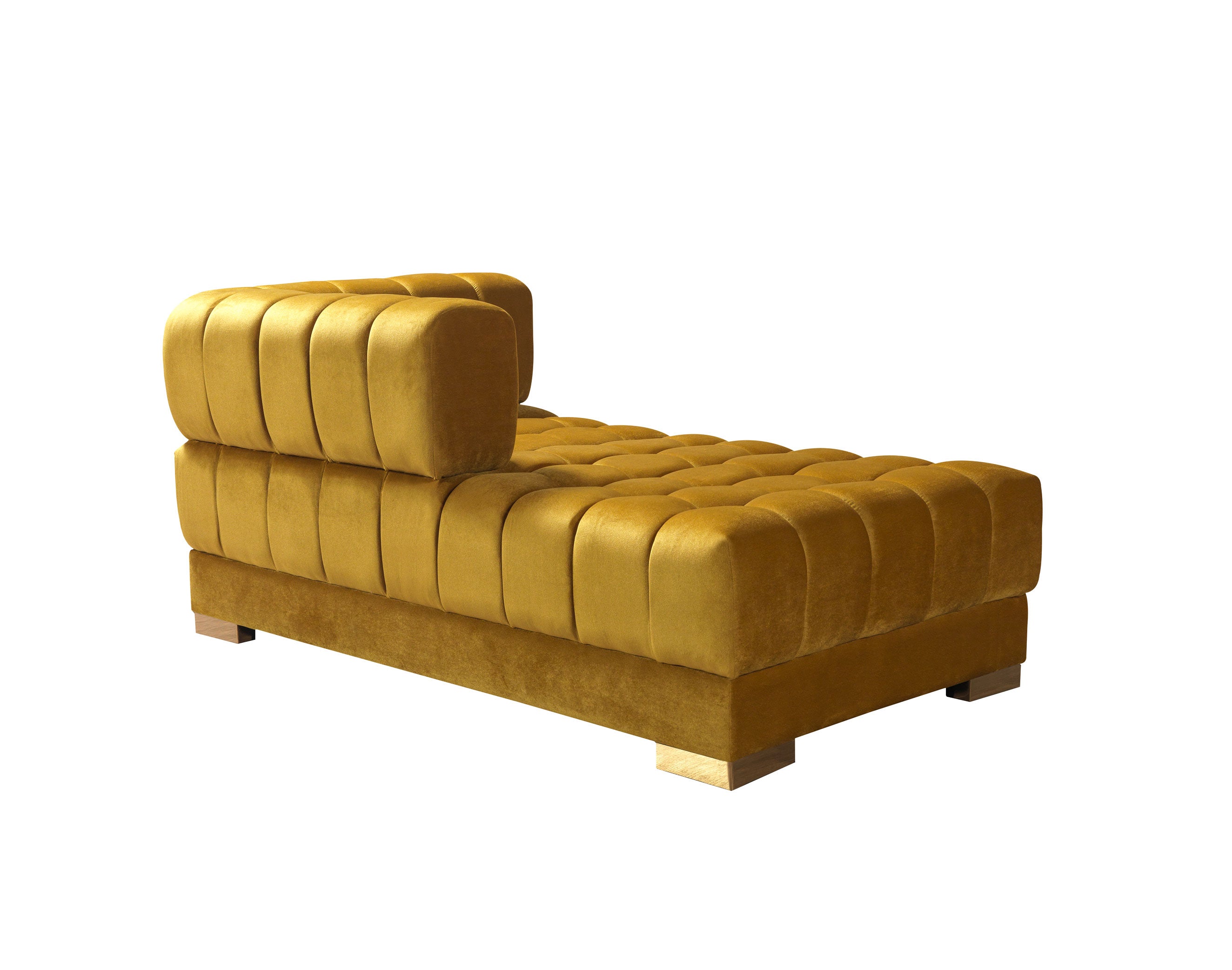 Ariana Mustard Velvet Double Chaise Sectional - ARIANAMUSTARD-SEC - Bien Home Furniture & Electronics