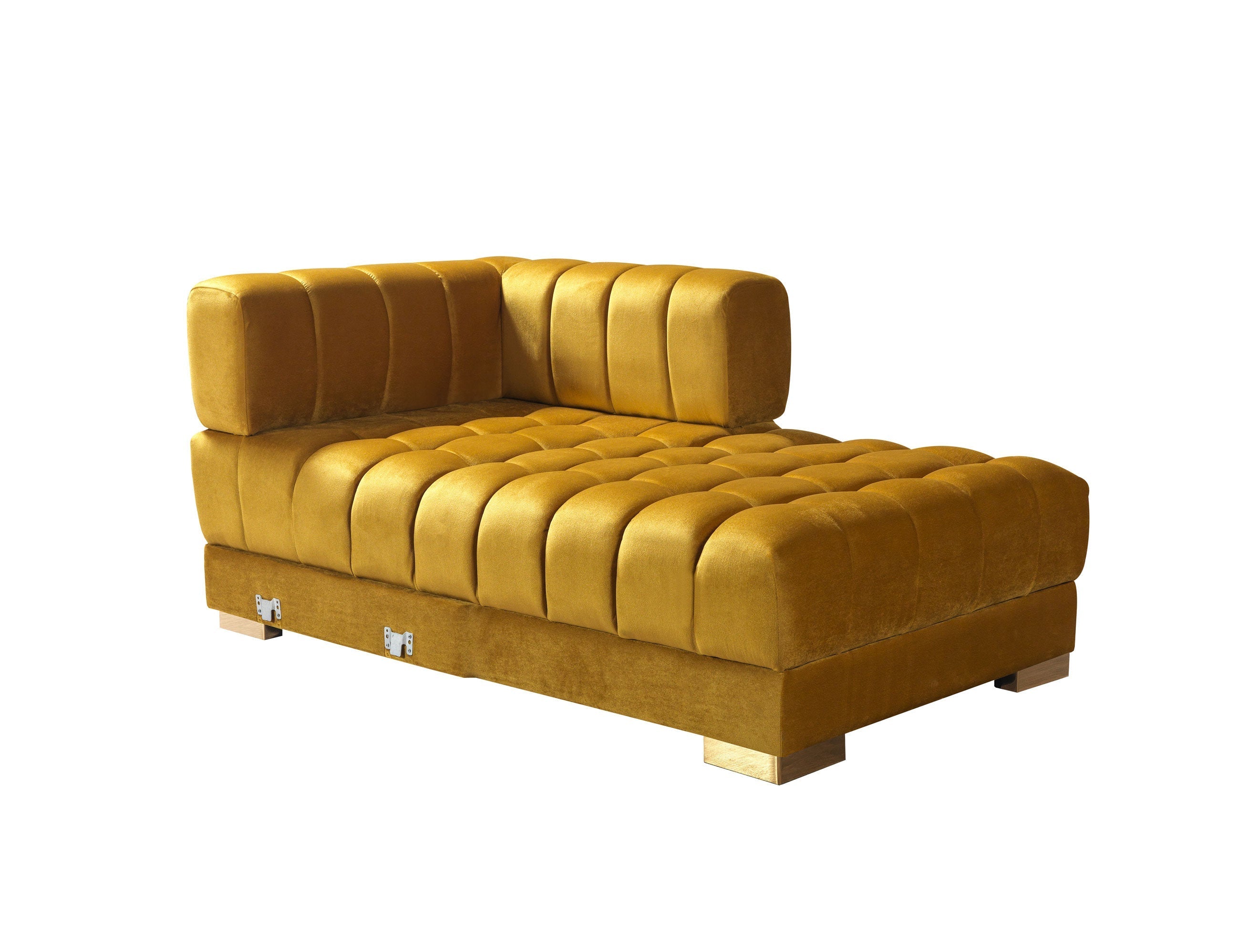 Ariana Mustard Velvet Double Chaise Sectional - ARIANAMUSTARD-SEC - Bien Home Furniture & Electronics