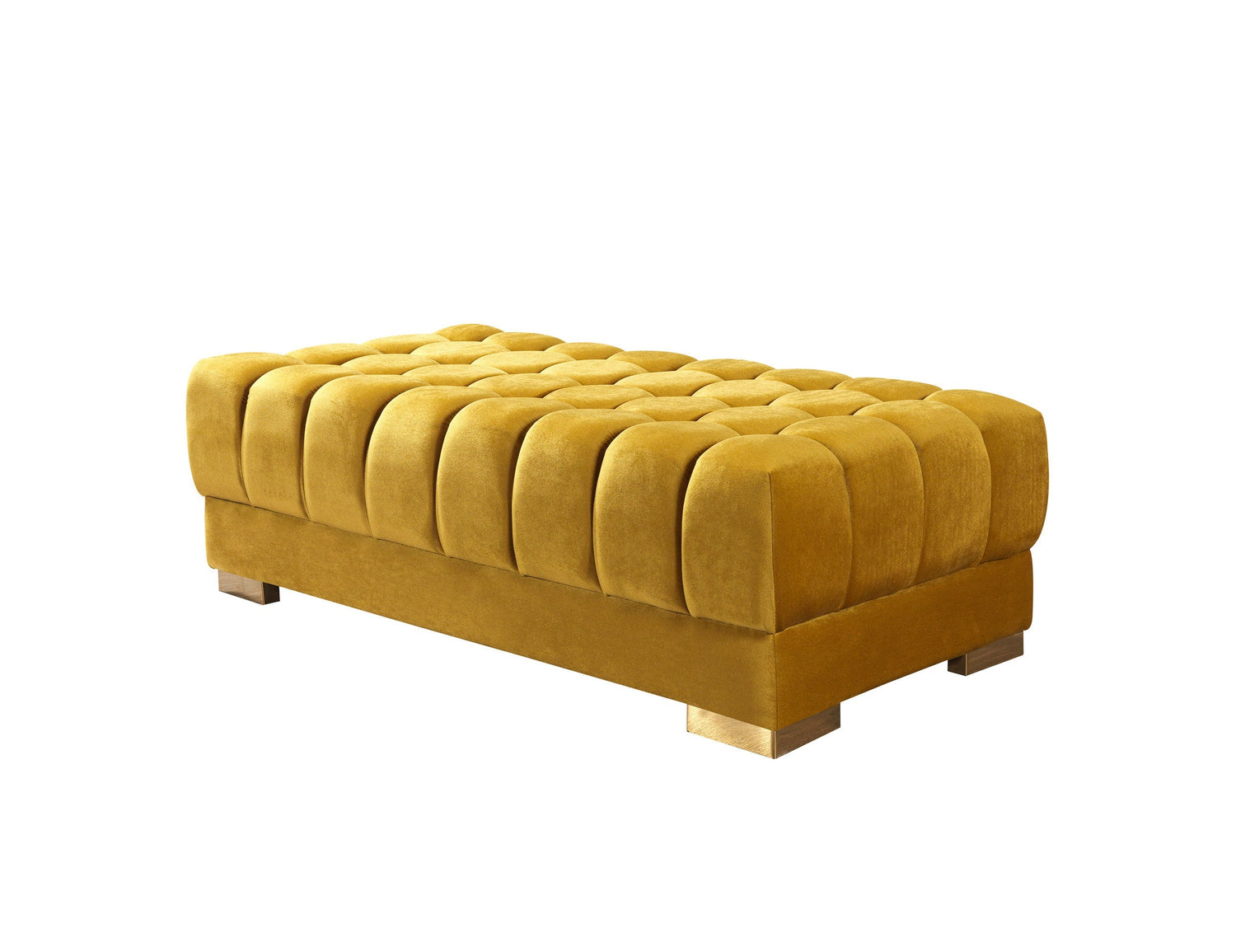 Ariana Mustard Velvet Double Chaise Sectional - ARIANAMUSTARD-SEC - Bien Home Furniture & Electronics