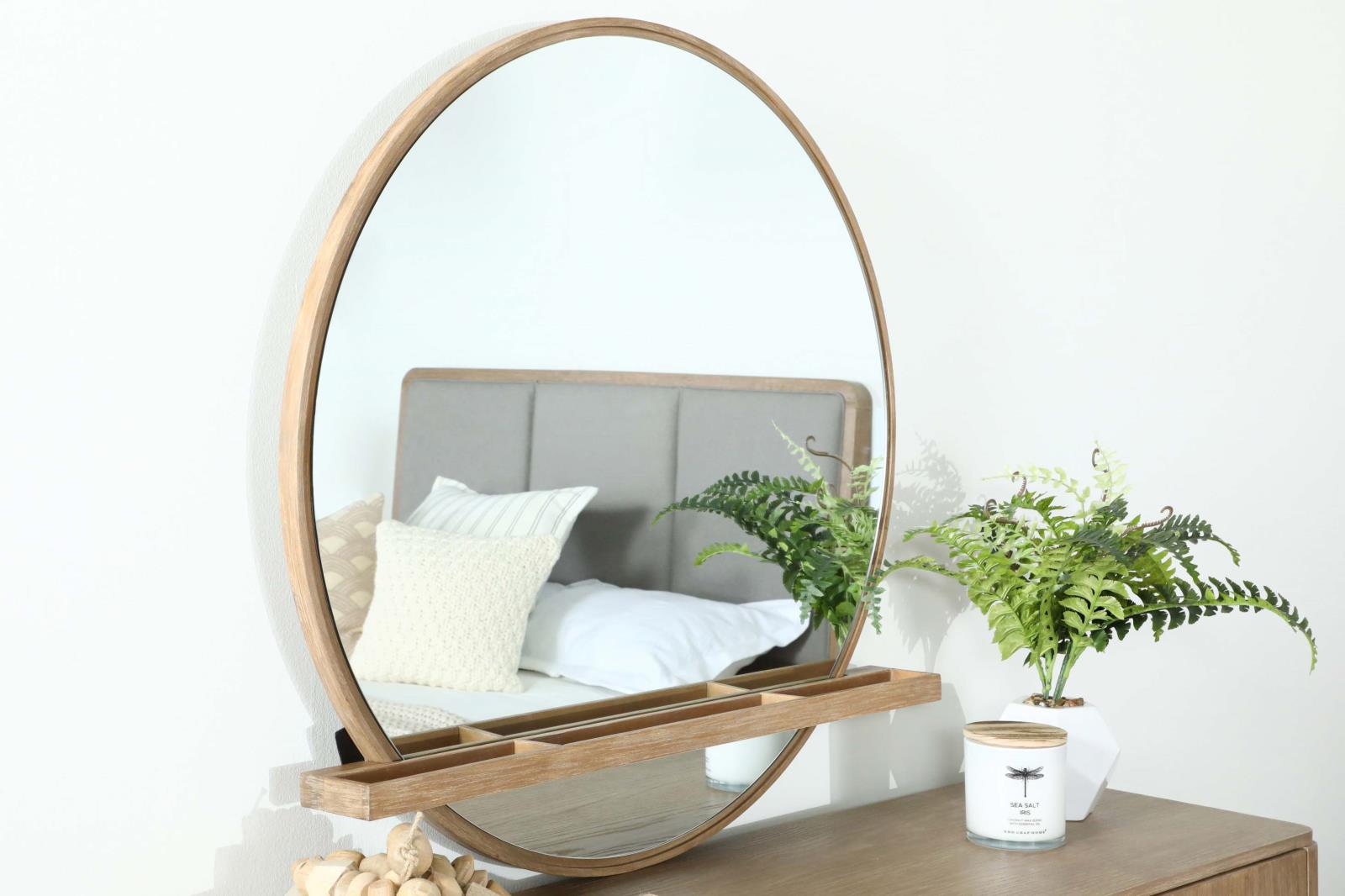 Arini Sand Wash Round Dresser Mirror - 224304 - Bien Home Furniture & Electronics