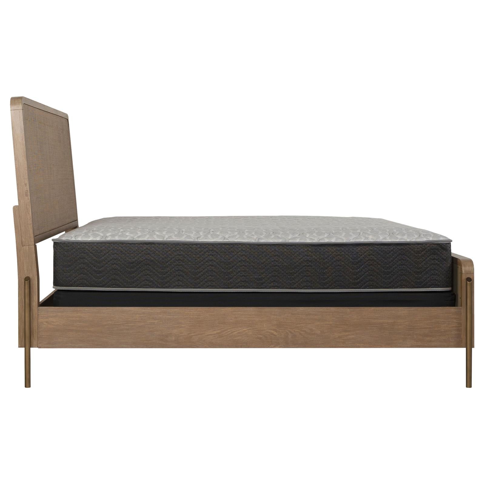 Arini Upholstered Eastern King Panel Bed Sand Wash/Natural Cane - 224300KE - Bien Home Furniture & Electronics