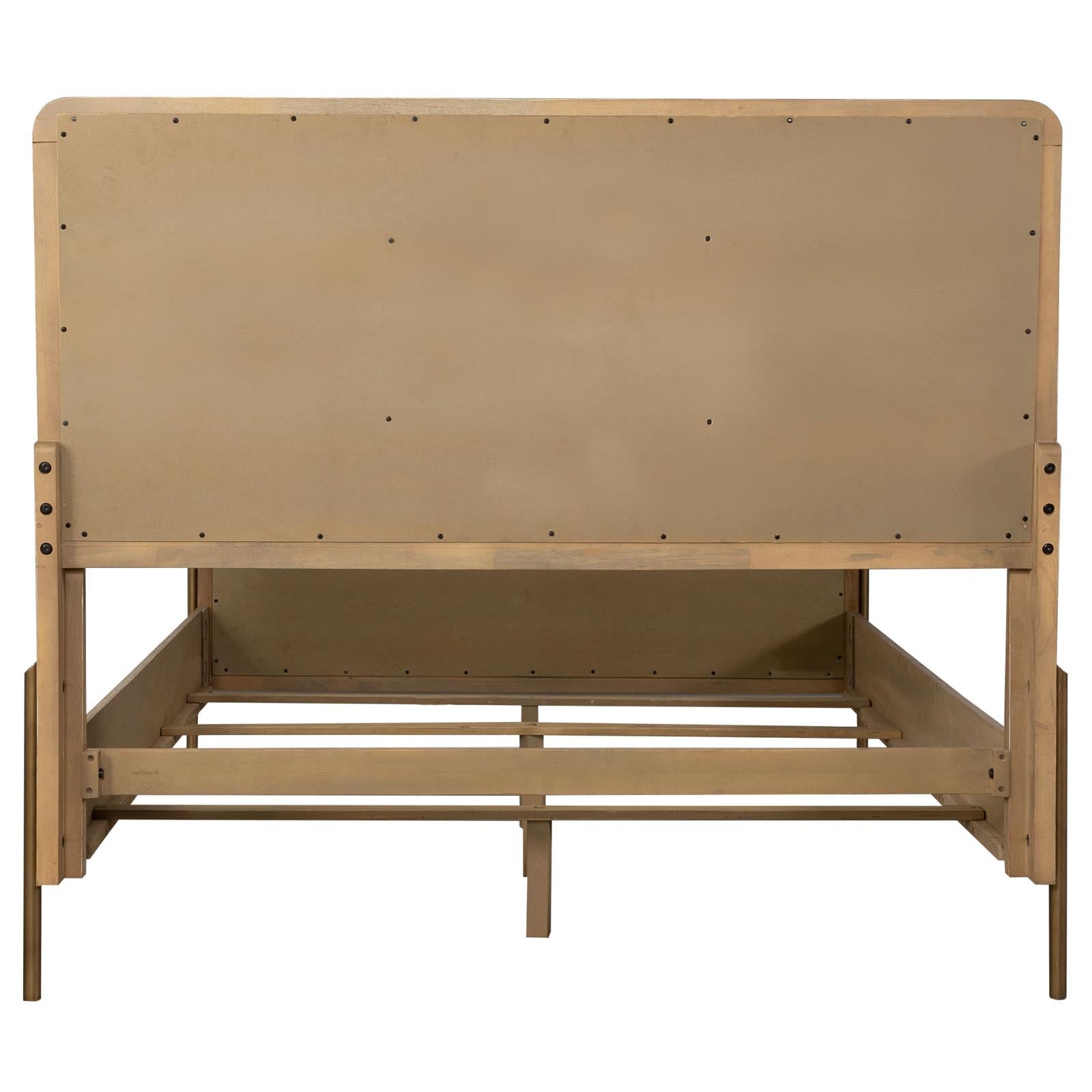 Arini Upholstered Eastern King Panel Bed Sand Wash/Natural Cane - 224300KE - Bien Home Furniture & Electronics
