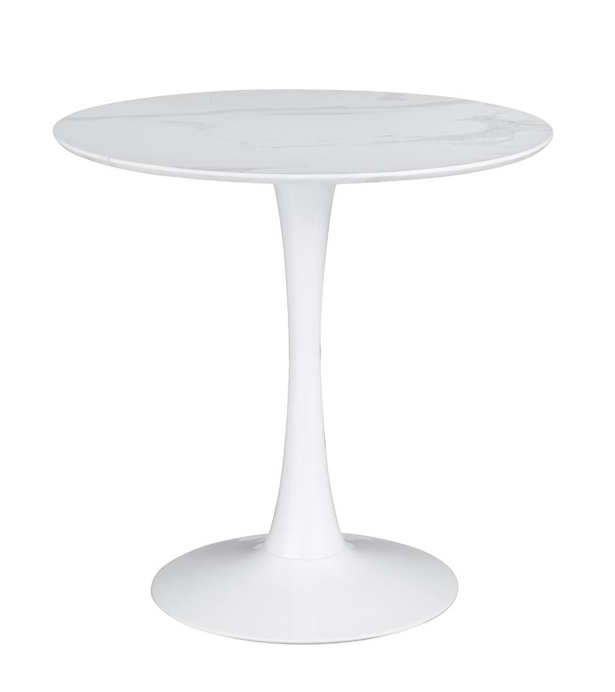 Arkell White 30-inch Round Pedestal Dining Table - 193041 - Bien Home Furniture & Electronics