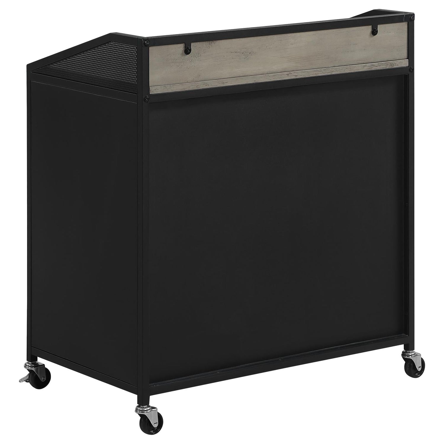Arlette Gray Wash/Sandy Black Wine Cabinet with Wire Mesh Doors - 183476 - Bien Home Furniture & Electronics