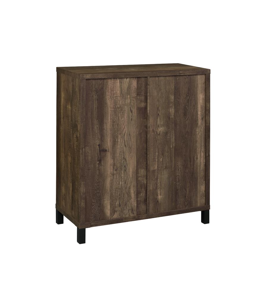 Arlington Rustic Oak Bar Cabinet with Sliding Door - 182852 - Bien Home Furniture & Electronics