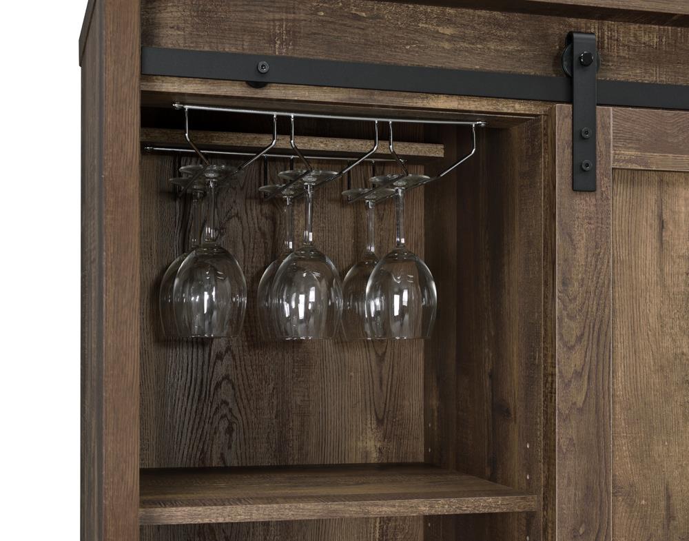 Arlington Rustic Oak Bar Cabinet with Sliding Door - 182852 - Bien Home Furniture & Electronics
