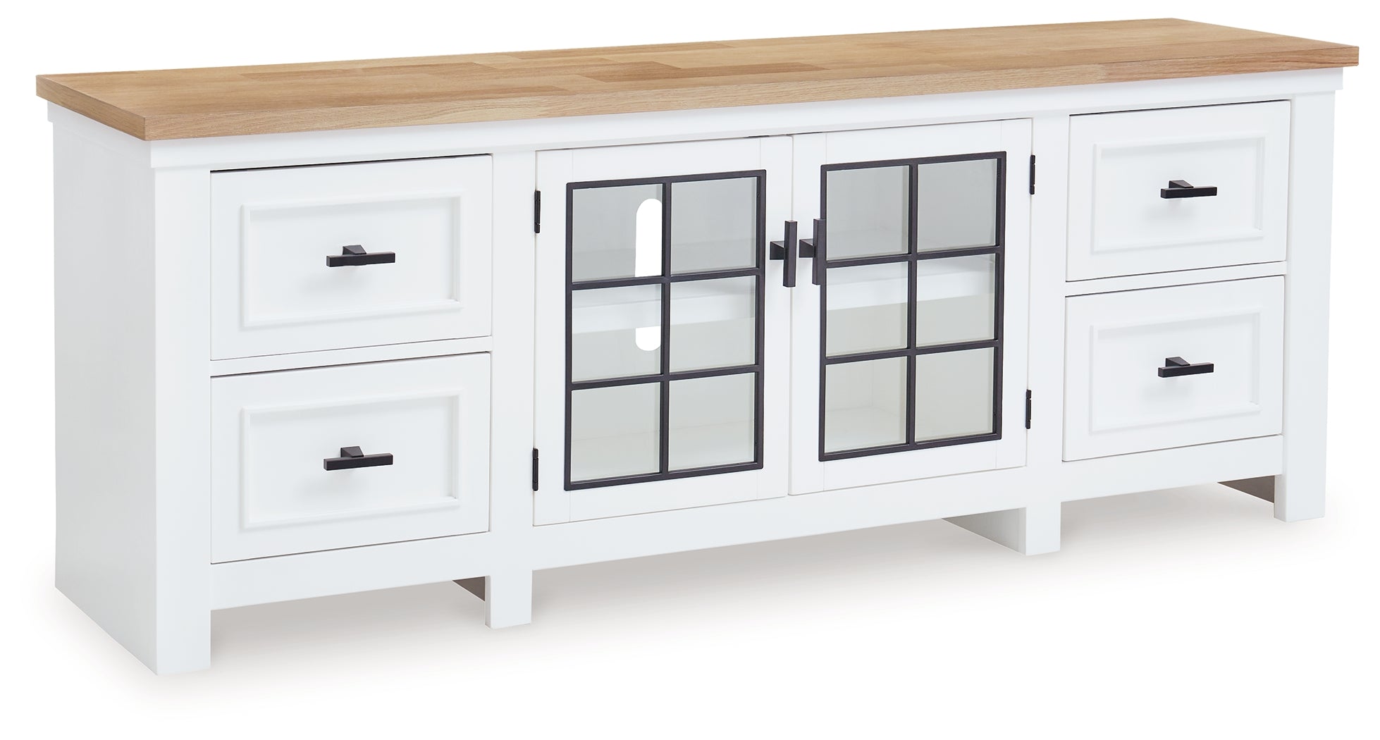 Ashbryn White/Natural 74" TV Stand - W844-68 - Bien Home Furniture & Electronics