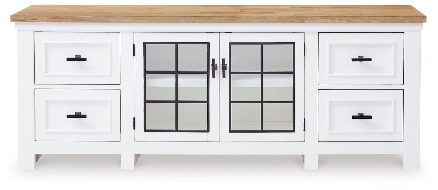 Ashbryn White/Natural 74" TV Stand - W844-68 - Bien Home Furniture & Electronics