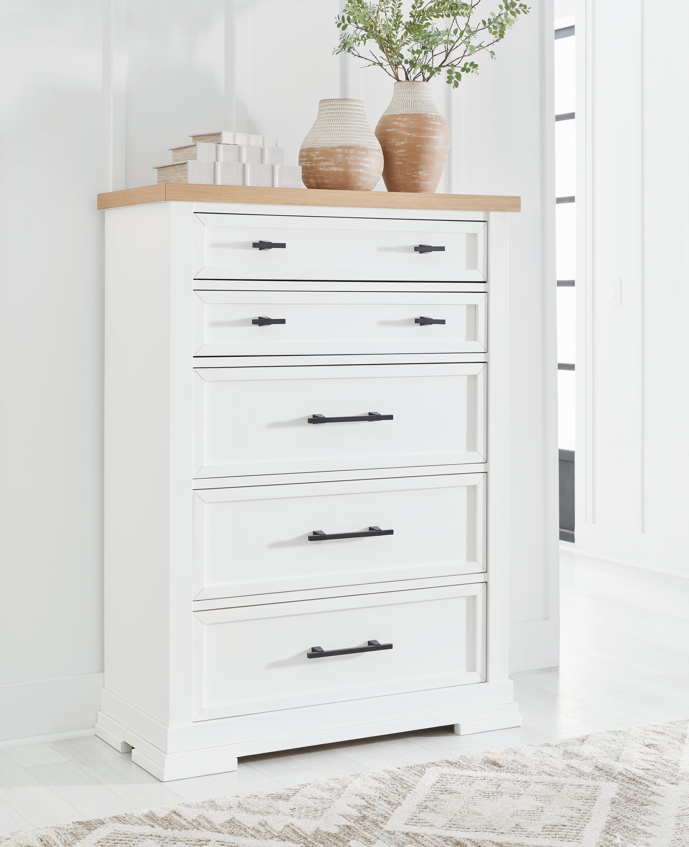 Ashbryn White/Natural Chest of Drawers - B844-46 - Bien Home Furniture & Electronics