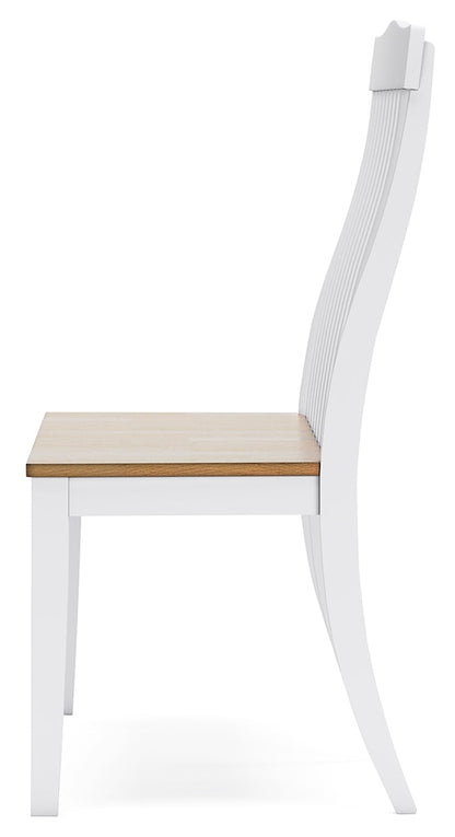Ashbryn White/Natural Dining Double Chair - D844-08 - Bien Home Furniture &amp; Electronics
