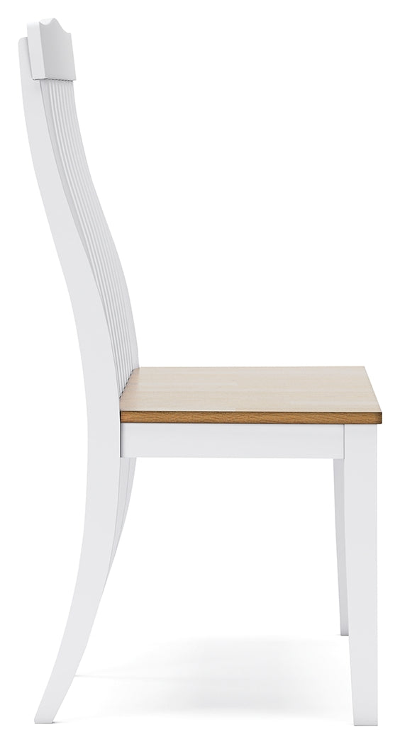 Ashbryn White/Natural Dining Double Chair - D844-08 - Bien Home Furniture &amp; Electronics