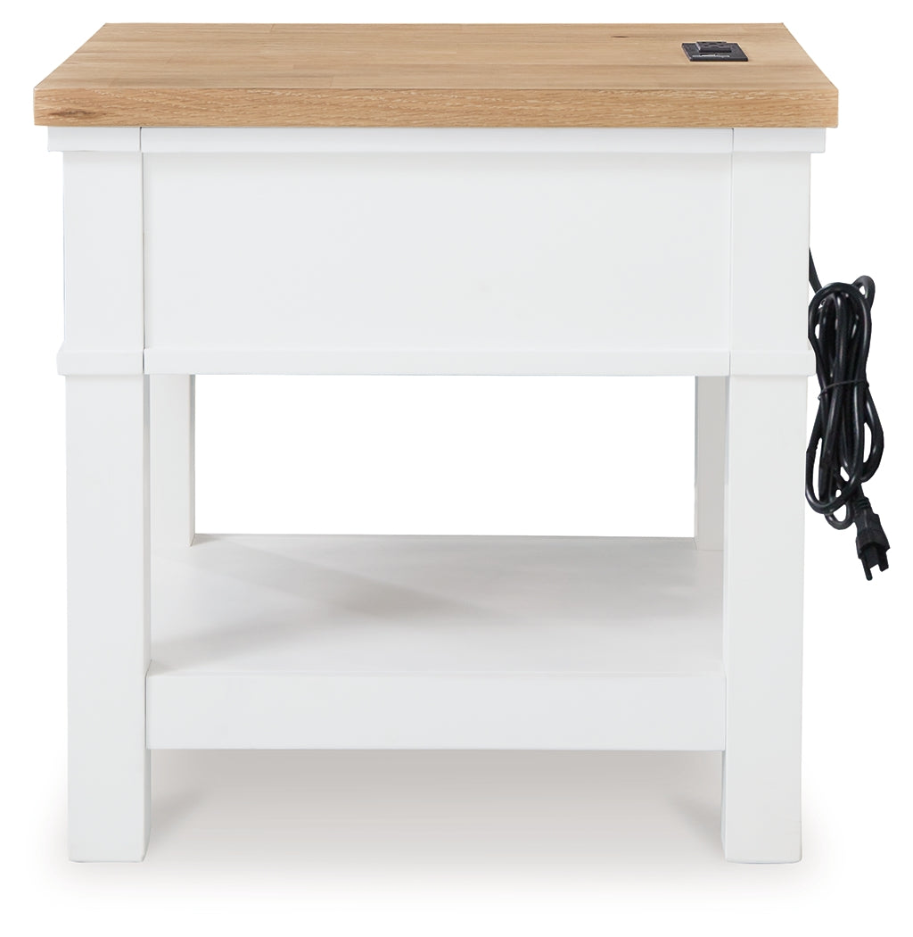 Ashbryn White/Natural End Table - T844-3 - Bien Home Furniture &amp; Electronics