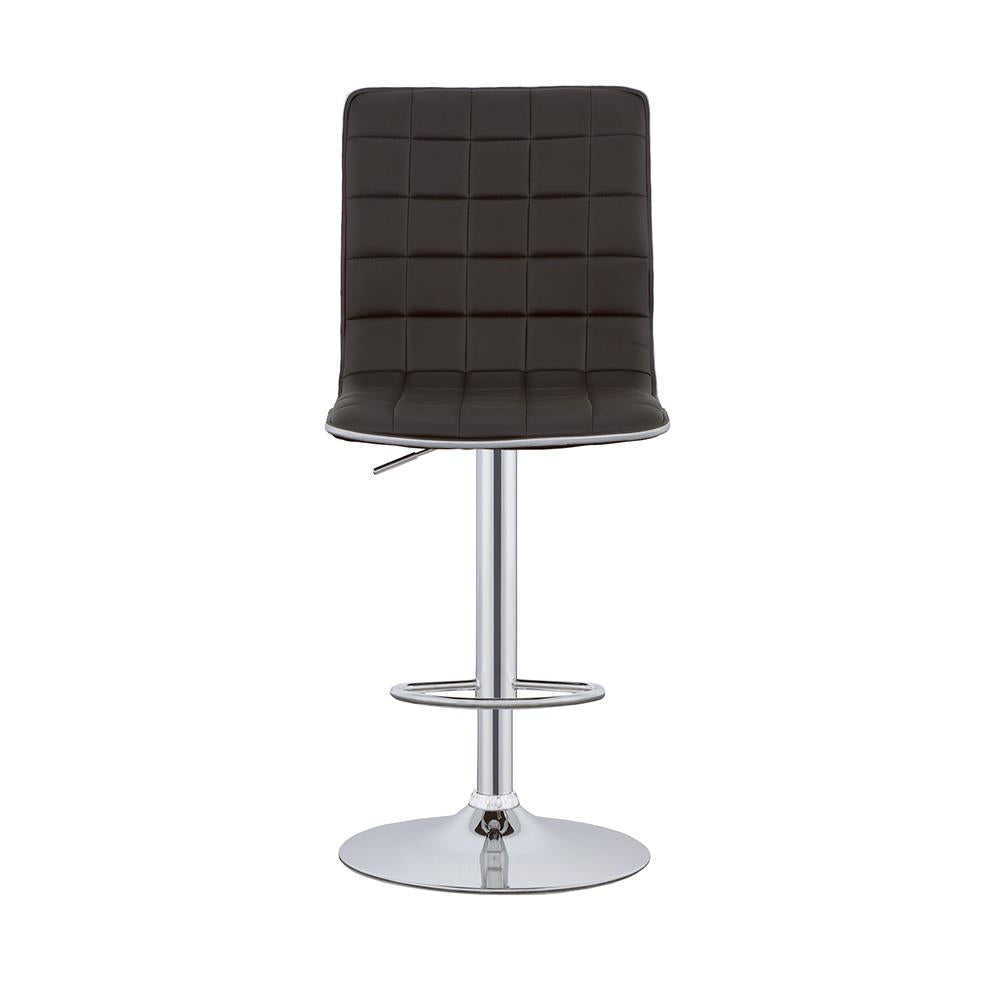 Ashbury Black/Chrome Upholstered Adjustable Bar Stools, Set of 2 - 122087 - Bien Home Furniture & Electronics