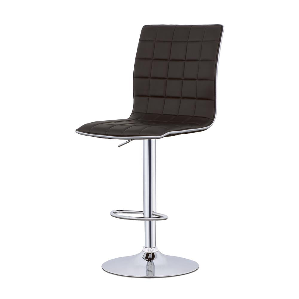 Ashbury Black/Chrome Upholstered Adjustable Bar Stools, Set of 2 - 122087 - Bien Home Furniture & Electronics