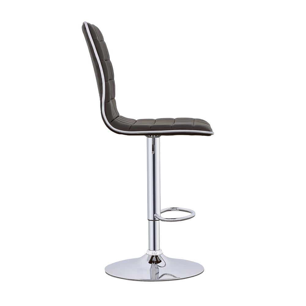 Ashbury Black/Chrome Upholstered Adjustable Bar Stools, Set of 2 - 122087 - Bien Home Furniture & Electronics