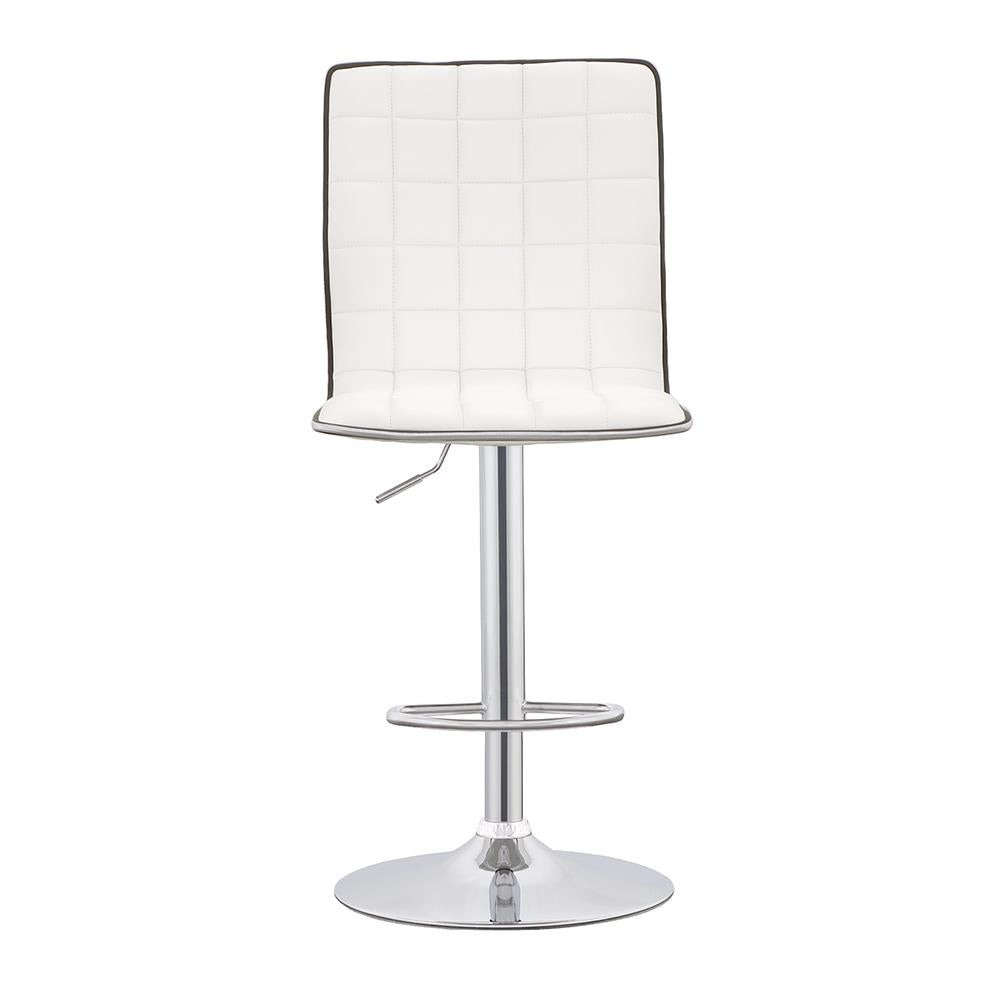 Ashbury White/Chrome Upholstered Adjustable Bar Stools, Set of 2 - 122089 - Bien Home Furniture & Electronics