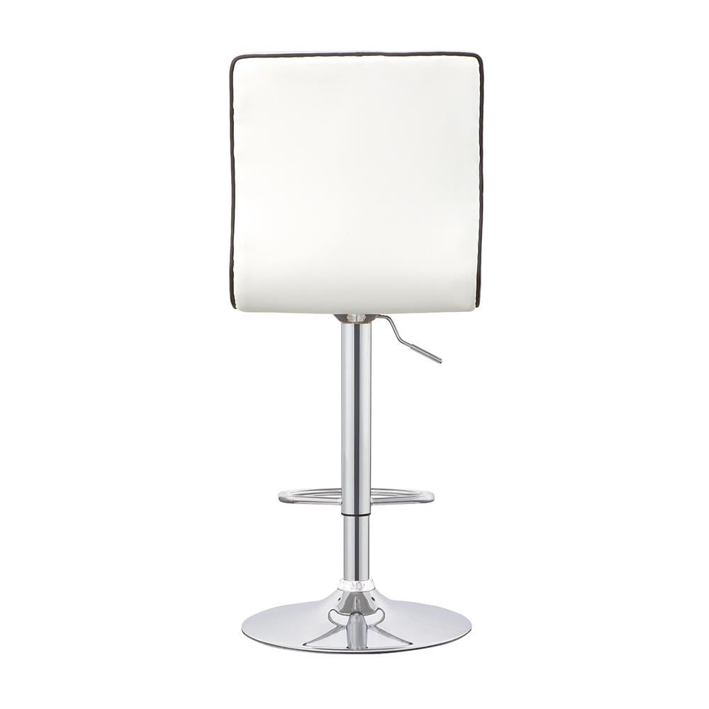Ashbury White/Chrome Upholstered Adjustable Bar Stools, Set of 2 - 122089 - Bien Home Furniture & Electronics