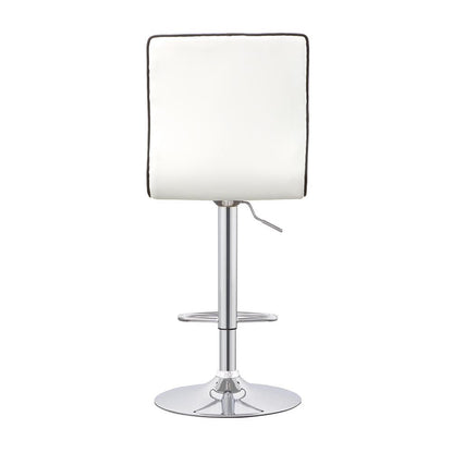Ashbury White/Chrome Upholstered Adjustable Bar Stools, Set of 2 - 122089 - Bien Home Furniture &amp; Electronics