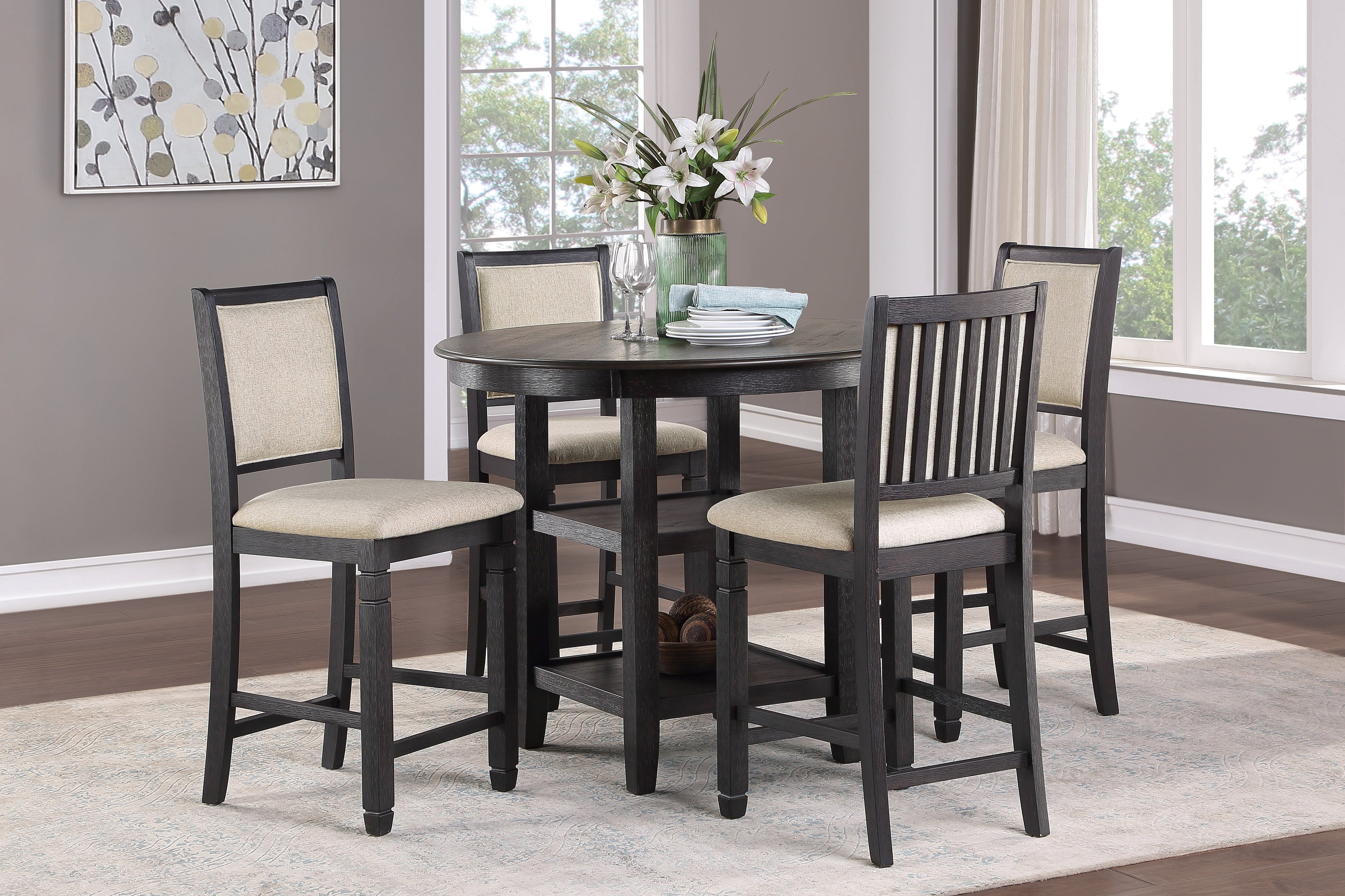 Asher Black/Brown Counter Height Table - 5800BK-36 - Bien Home Furniture & Electronics