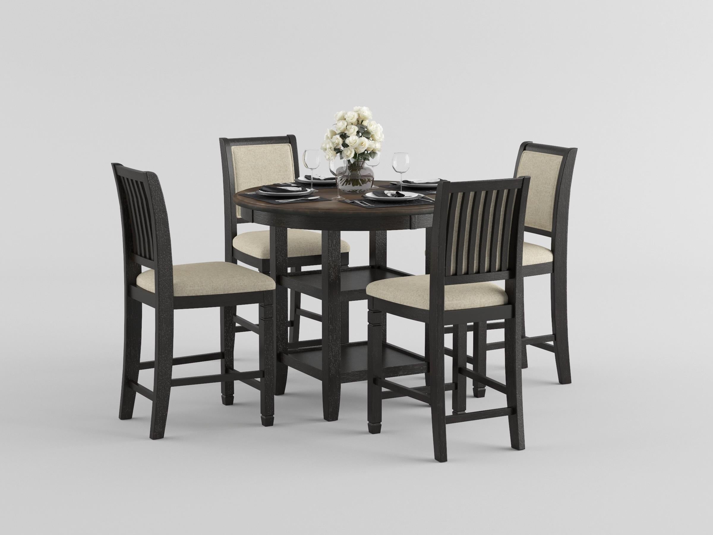 Asher Black/Brown Counter Height Table - 5800BK-36 - Bien Home Furniture & Electronics
