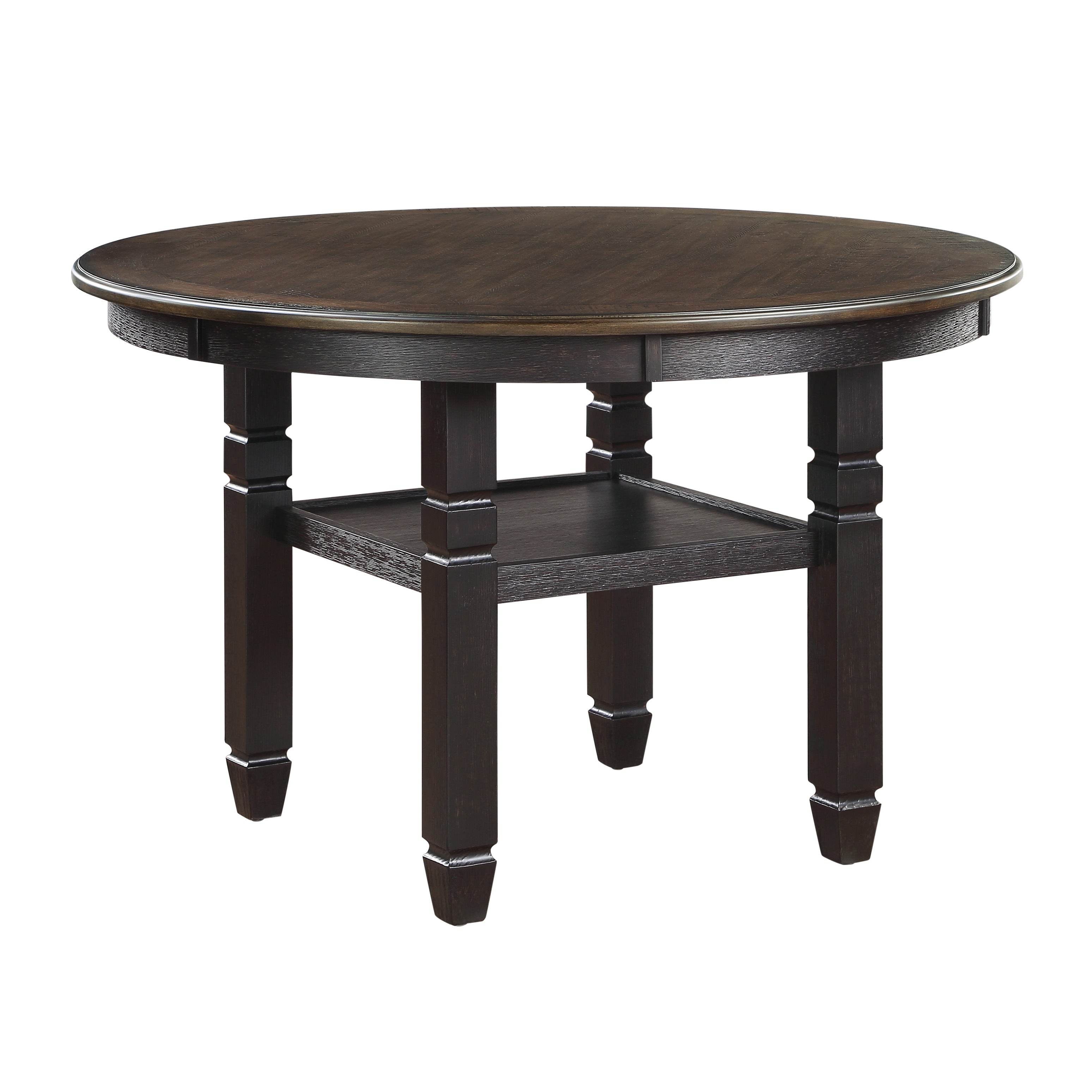 Asher Black/Brown Round Dining Table - 5800BK-48RD - Bien Home Furniture & Electronics