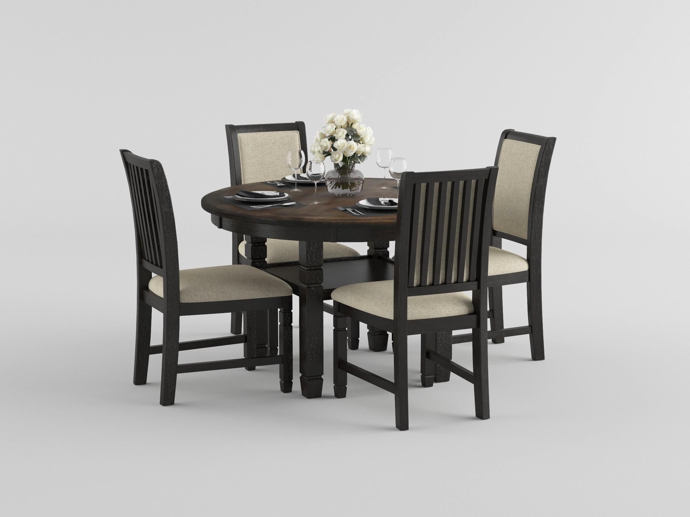 Asher Black/Brown Side Chair, Set of 2 - 5800BKS - Bien Home Furniture & Electronics
