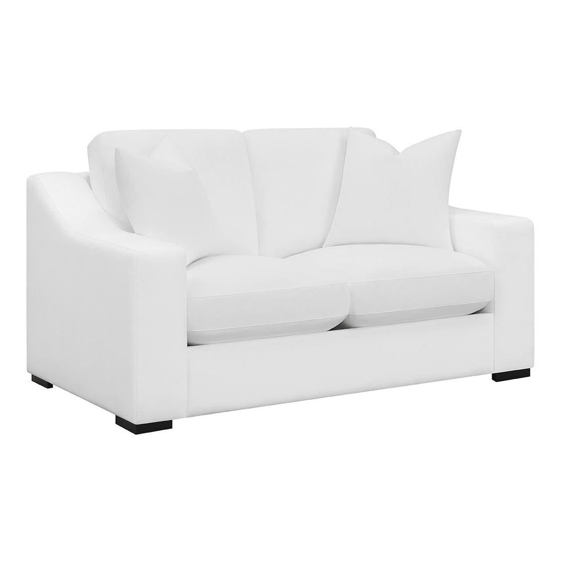 Ashlyn Upholstered Sloped Arms Loveseat White - 509892 - Bien Home Furniture &amp; Electronics