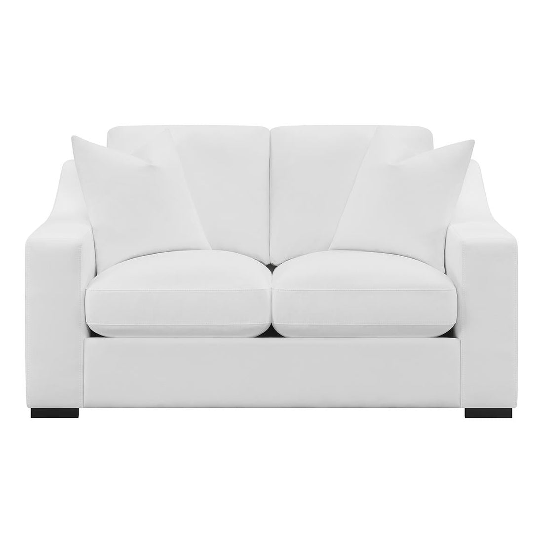 Ashlyn Upholstered Sloped Arms Loveseat White - 509892 - Bien Home Furniture &amp; Electronics