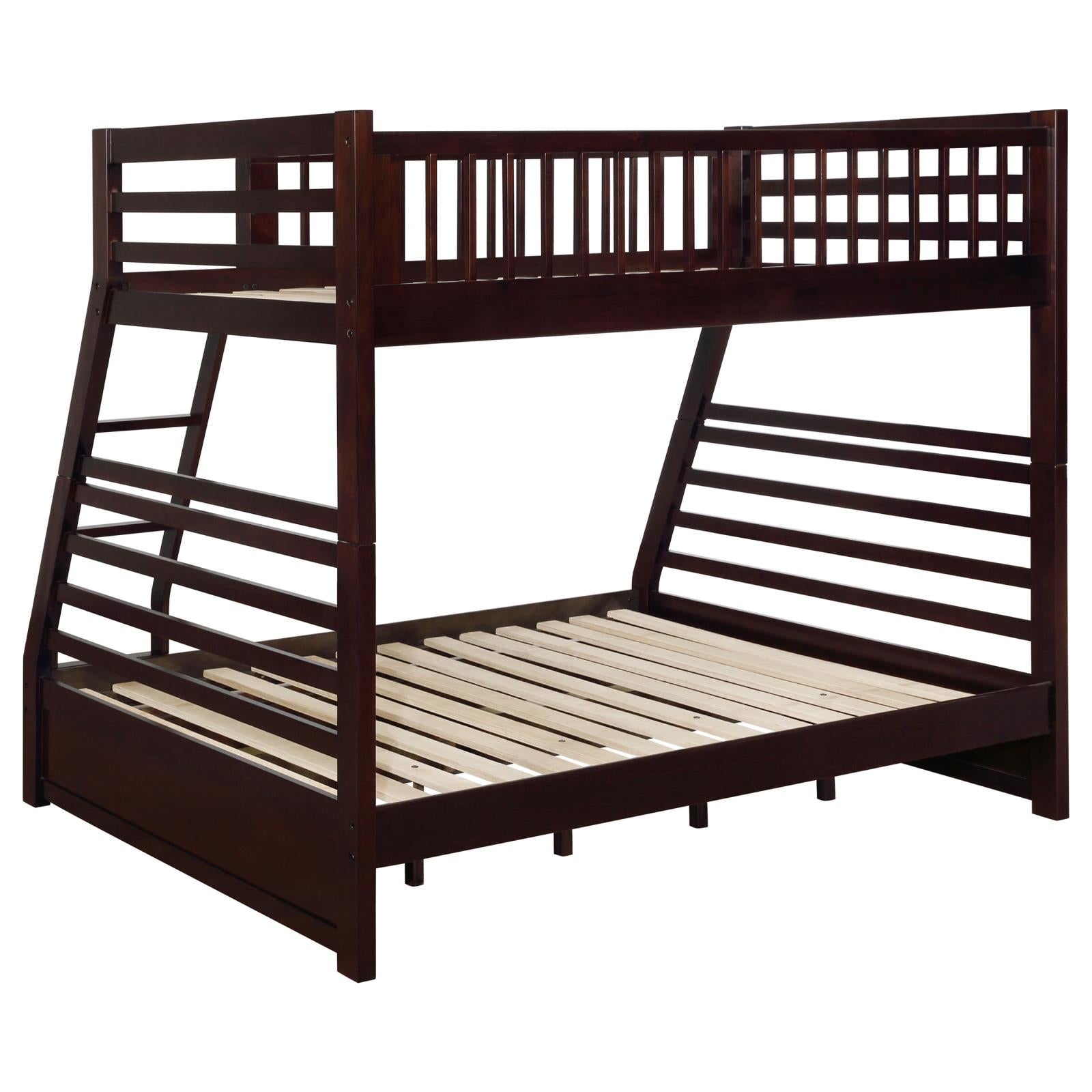 Ashton Cappuccino Twin over Full 2-Drawer Bunk Bed - 460184 - Bien Home Furniture & Electronics