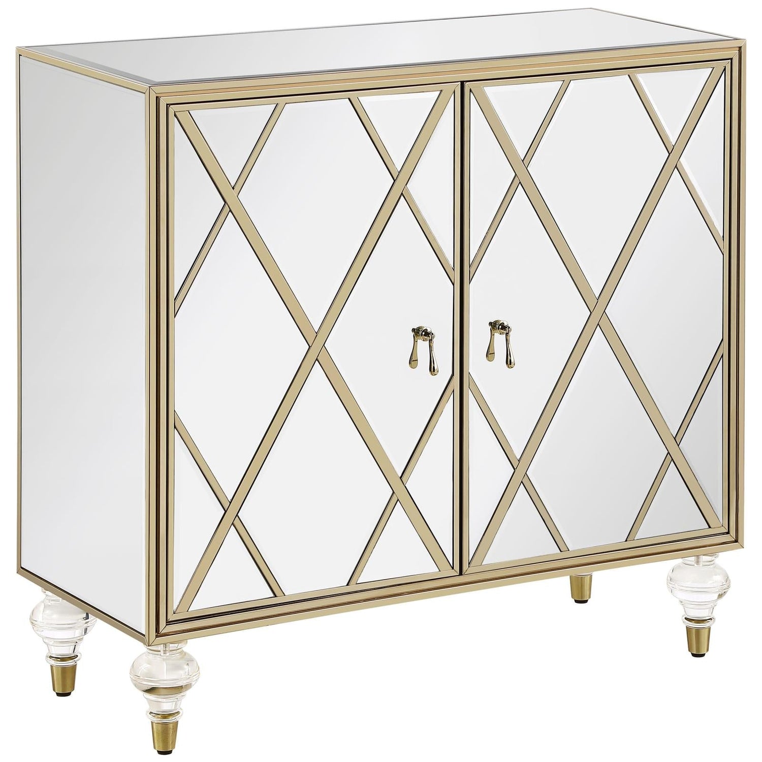 Astilbe Mirror/Champagne 2-Door Accent Cabinet - 951851 - Bien Home Furniture & Electronics