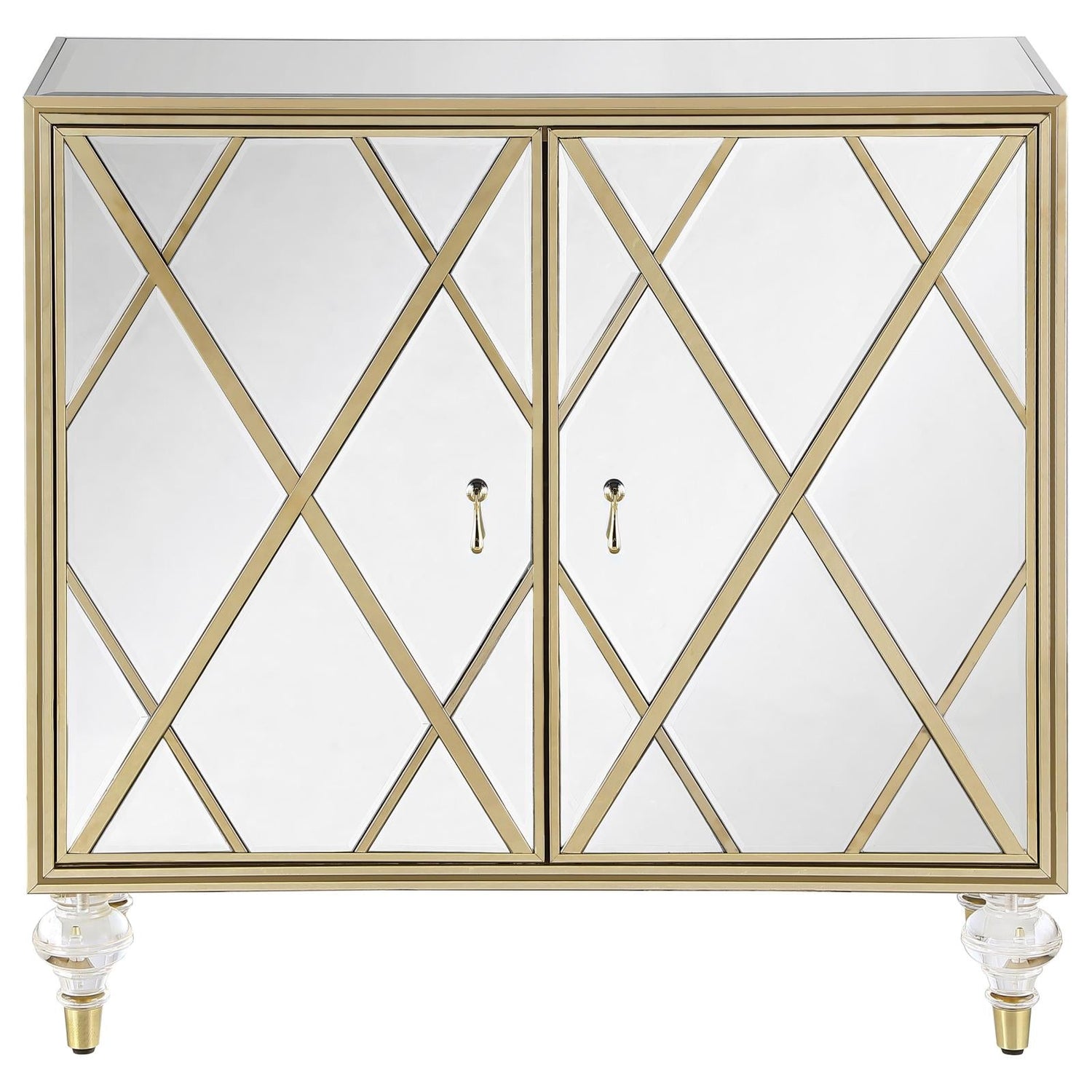 Astilbe Mirror/Champagne 2-Door Accent Cabinet - 951851 - Bien Home Furniture & Electronics