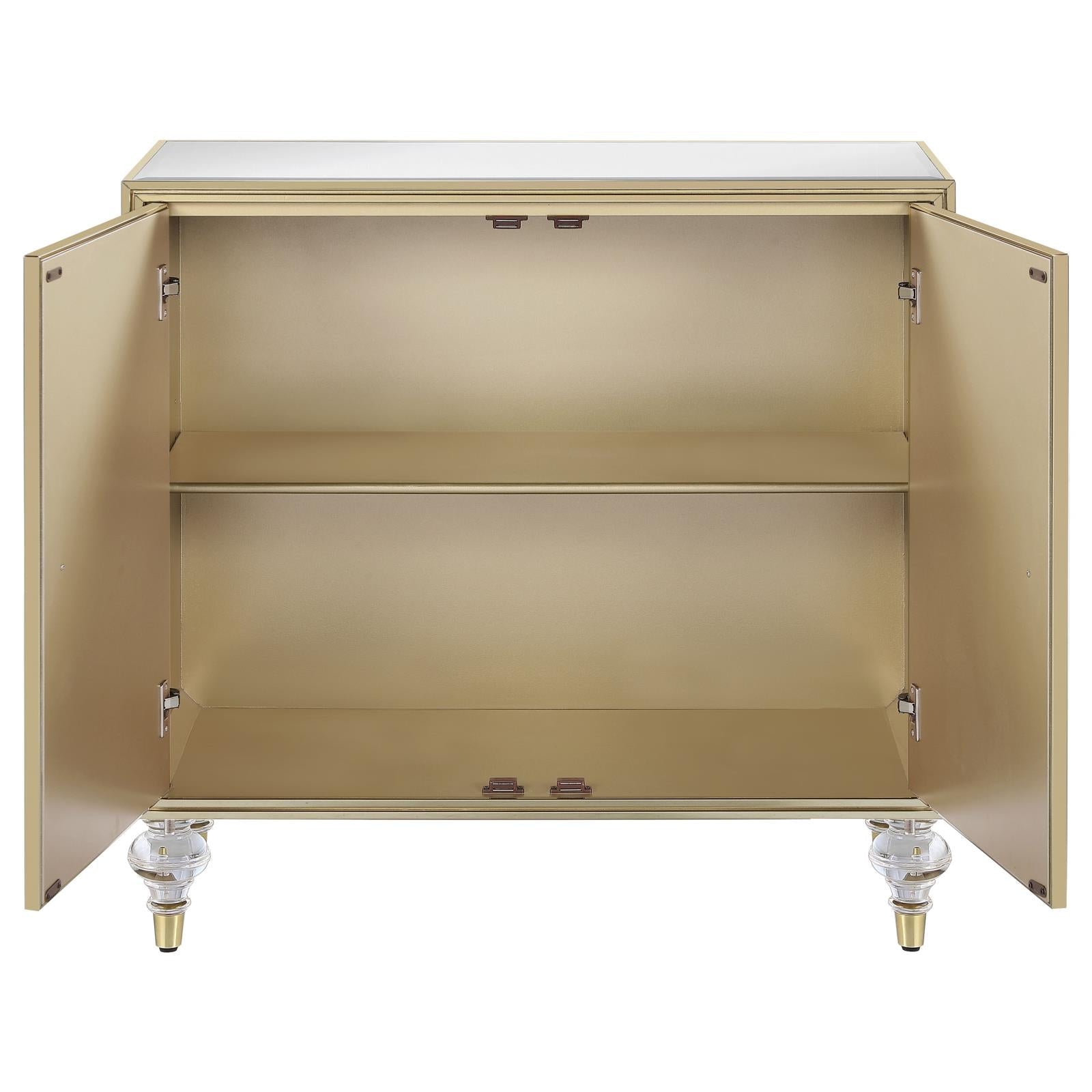 Astilbe Mirror/Champagne 2-Door Accent Cabinet - 951851 - Bien Home Furniture & Electronics