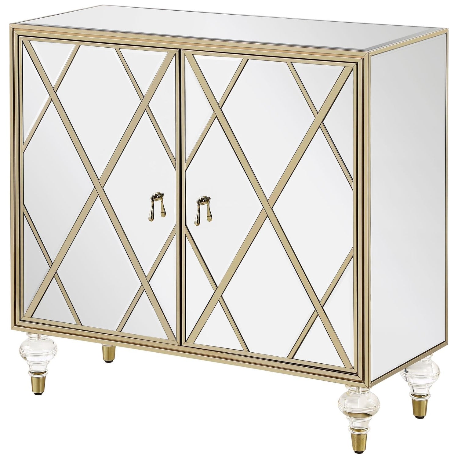 Astilbe Mirror/Champagne 2-Door Accent Cabinet - 951851 - Bien Home Furniture & Electronics