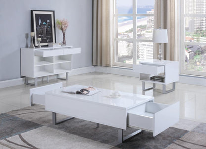 Atchsion High Glossy White 2-Drawer Coffee Table - 705698 - Bien Home Furniture &amp; Electronics