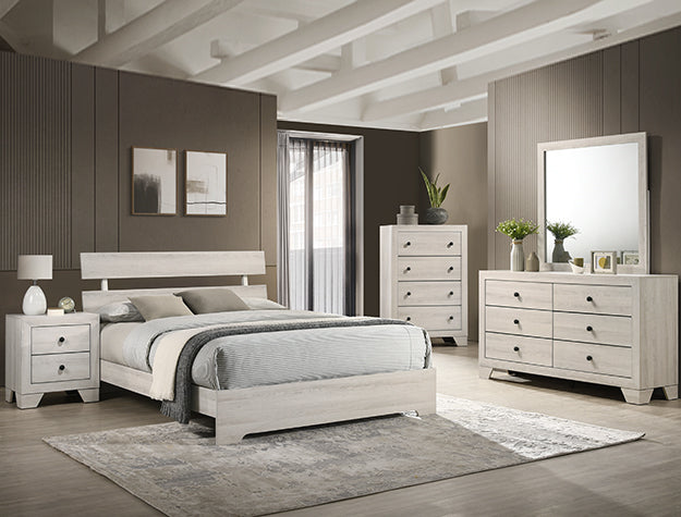 Atticus King Platform Bed White - B6982-K-BED - Bien Home Furniture &amp; Electronics