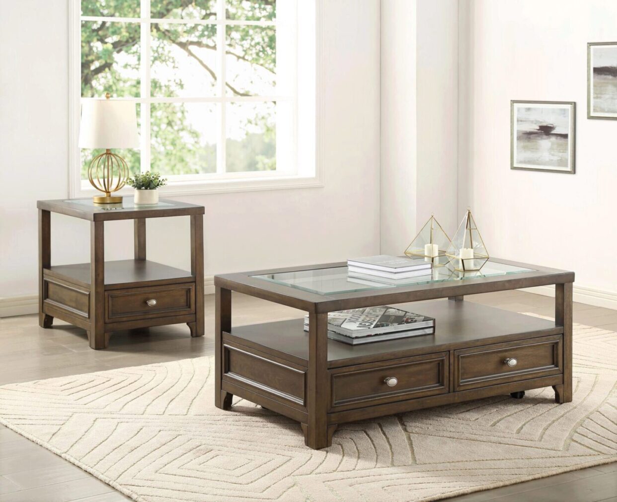 Auburn Transitional Charcoal Brown Wood Cocktail Table - 3624-30 - Bien Home Furniture &amp; Electronics