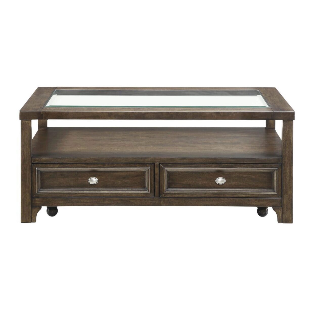 Auburn Transitional Charcoal Brown Wood Cocktail Table - 3624-30 - Bien Home Furniture & Electronics