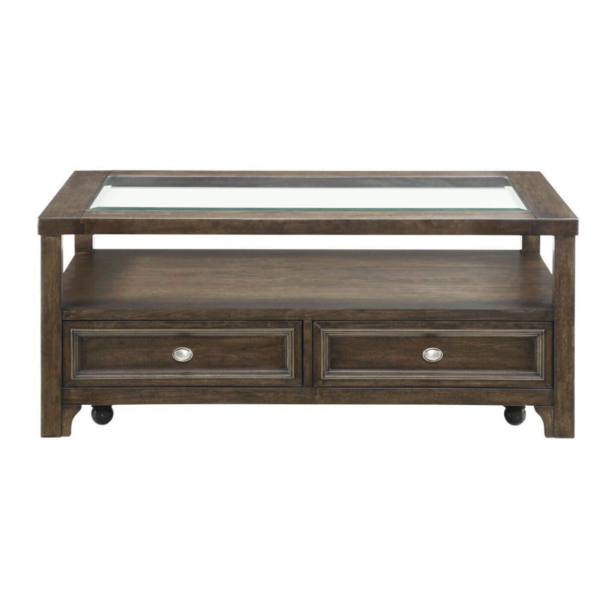 Auburn Transitional Charcoal Brown Wood Cocktail Table - 3624-30 - Bien Home Furniture &amp; Electronics