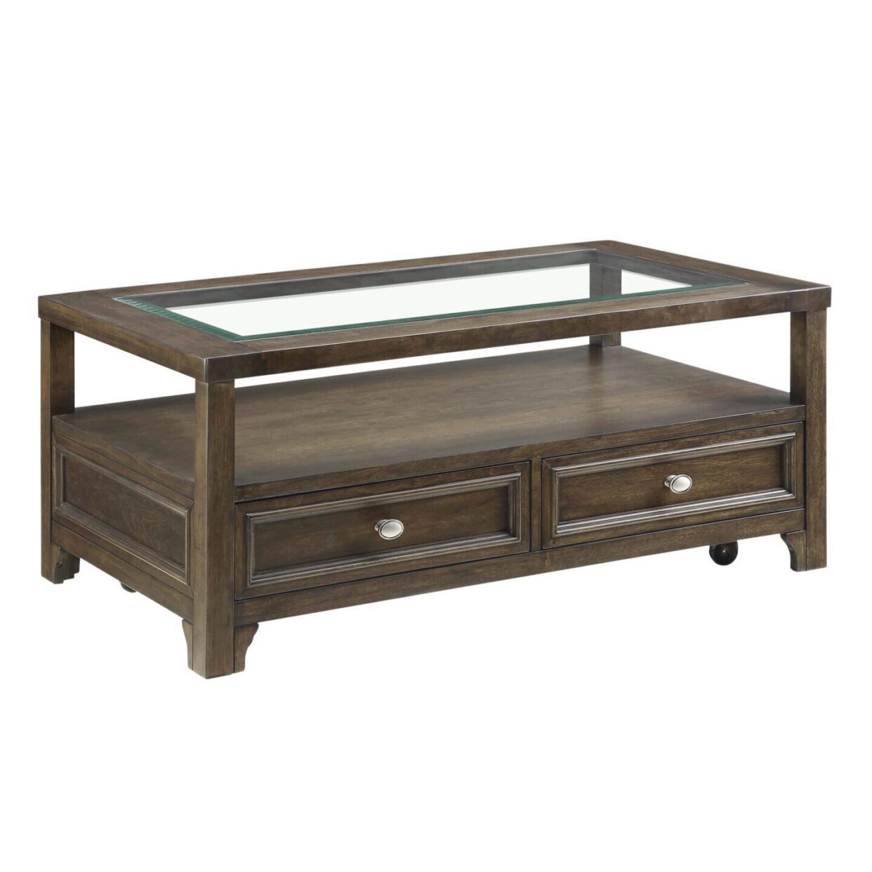 Auburn Transitional Charcoal Brown Wood Cocktail Table - 3624-30 - Bien Home Furniture & Electronics