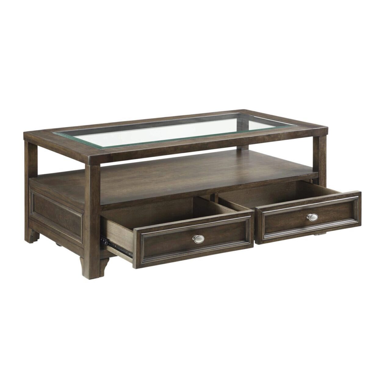 Auburn Transitional Charcoal Brown Wood Cocktail Table - 3624-30 - Bien Home Furniture &amp; Electronics