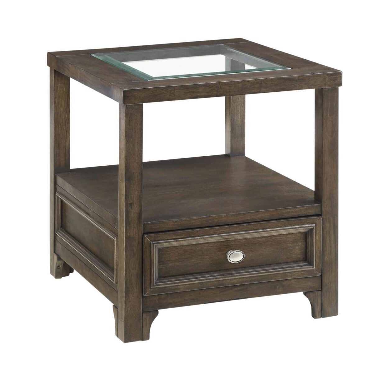 Auburn Transitional Charcoal Brown Wood End Table - 3624-04 - Bien Home Furniture & Electronics